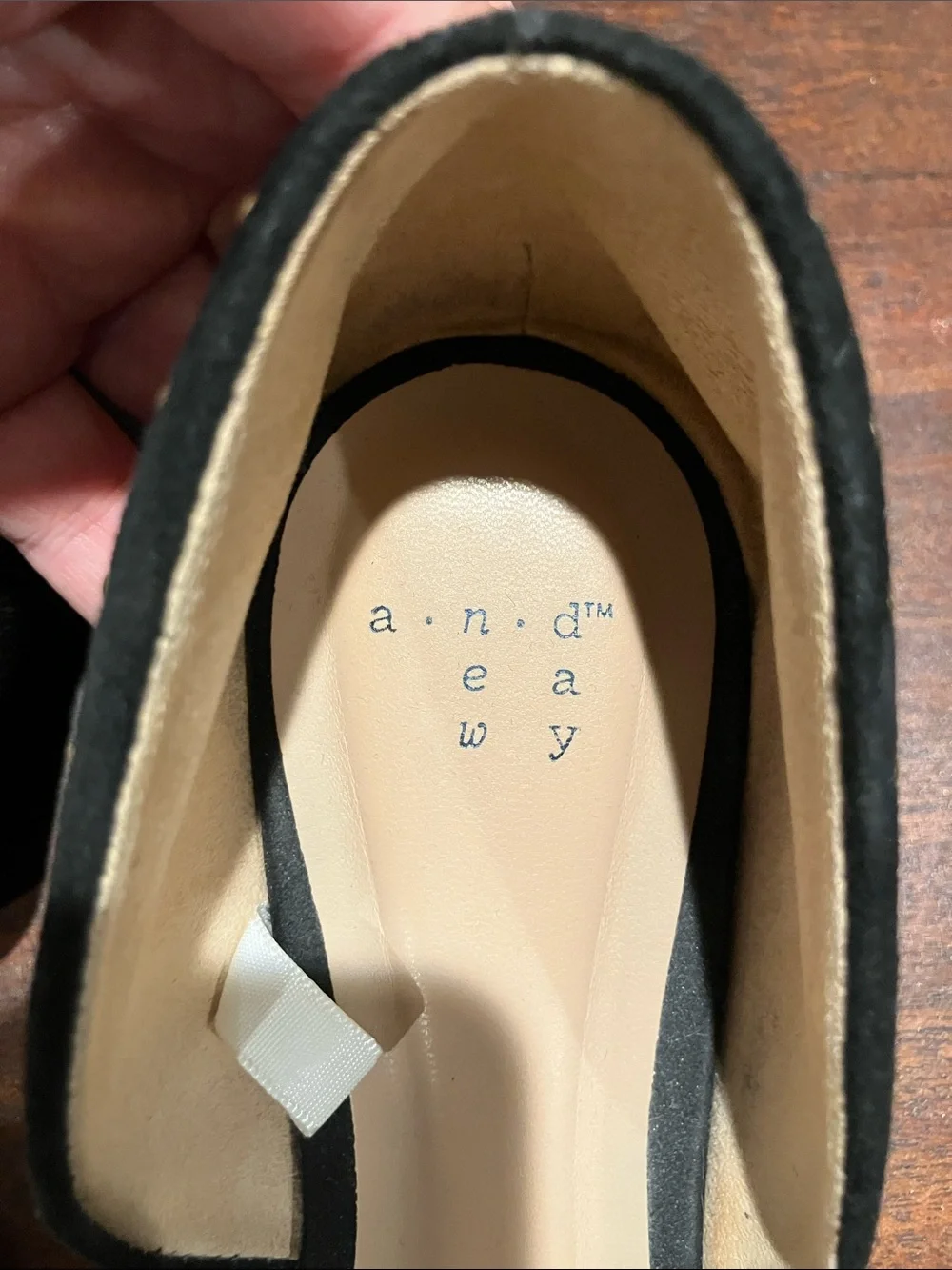 a new day Black Pointed-Toe D'Orsay Flats with Gold Studs